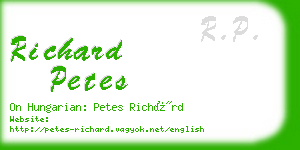 richard petes business card